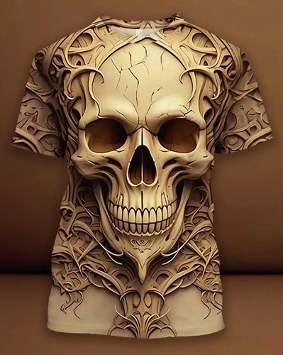 New men skull t - new, 3d