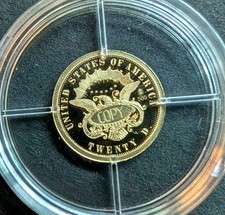 Solid 14 ct Gold Proof Coin - USA Commemorative-  Gold Liberty Double Eagle