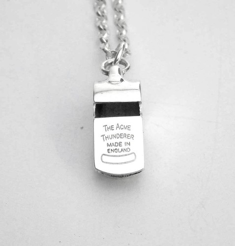 Solid silver miniature whistle - silver,