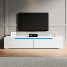 160cm High Gloss White Floating TV Stand Unit Cabinet Wall Mounted Storage Door