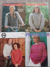 4x Vintage Chunky Knitting Patterns – Pingouin & Sirdar – Women’s & Children’s
