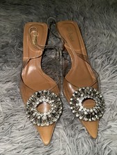 Clear pointed-toe heels