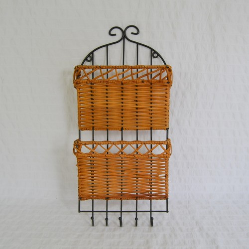 Vintage wicker letter rack - vintage,