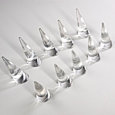 10 Clear Acrylic Ring Display Stands Cone Shape Jewellery Shop Props
