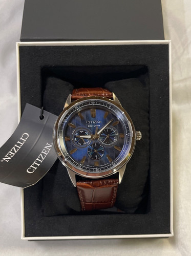 Citizen corso blue dial brown - dial,