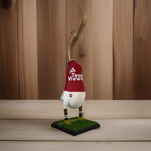 Wooden duck figurine football - wooden,