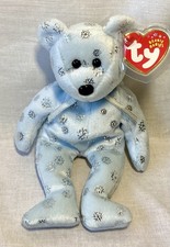 Rare 2002 TY Beanie Babies FLAKY the Bear with Snow Flakes Very Good Condition