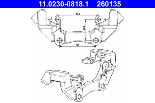 Brake caliper bracket - bracket, for