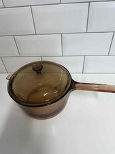 Corning Pyrex Vision Ware vintage Amber 2.5 L Sauce Pan & Lid