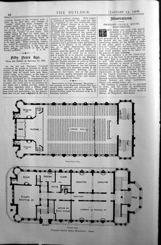 Old print plan - print, church
