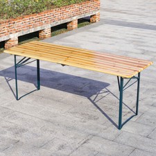 Large Wooden Folding Table Garden Beer Table Outdoor Camping Party Trestle Desk