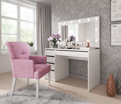 White dressing table matte - white,