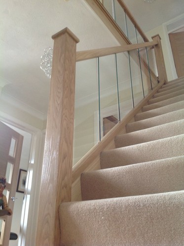 Oak and embedded glass - embedded,