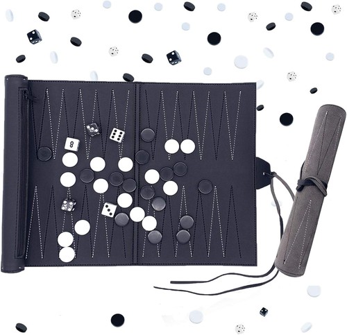 Travel backgammon set roll - set, roll-up