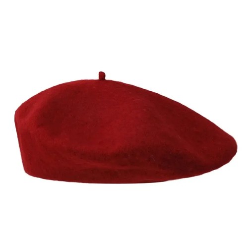 Plain beret hat wool - plain,