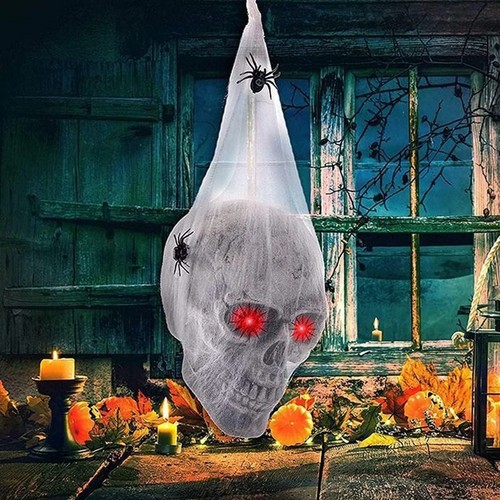 Halloween glowing spider skull - halloween,