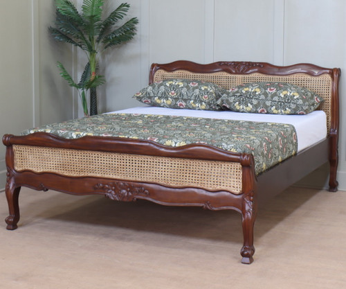 Louis french rattan bed frame - french,