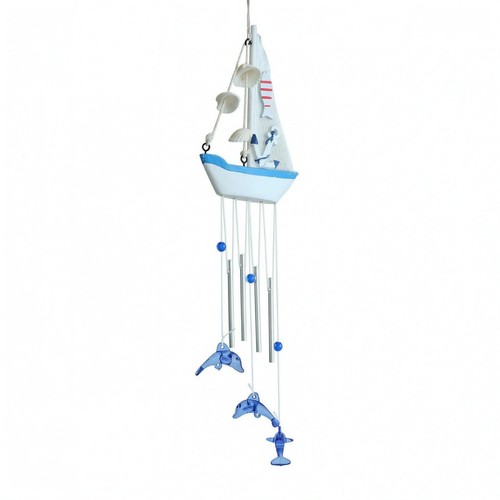 Sailboat wind chime woven sail - wind,
