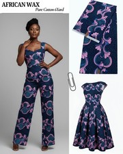 6 yards african wax print 100% cotton for craft and dress making, african cloth