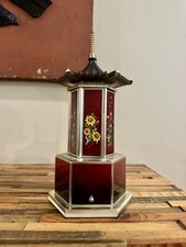 VINTAGE 1960S JAPANESE PAGODA LIPSTICK HOLDER CIGARETTE CASE CAROUSEL MUSIC BOX