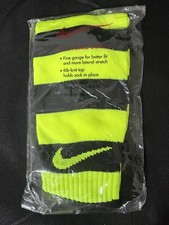 Nike Football Socks Mens Unisex Size UK 7.5-11.5 Black Green Neon Stripe New