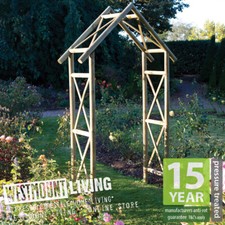 WOODEN RUSTIC ROSE ARCH GARDEN