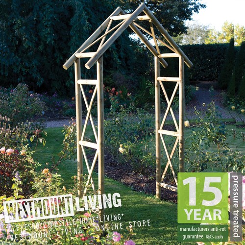 Wooden rustic garden rose - rose, arch