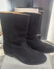 Men’s Suede Silent By Damir Doma Boots In Size Euro 45 In Onyx / Black