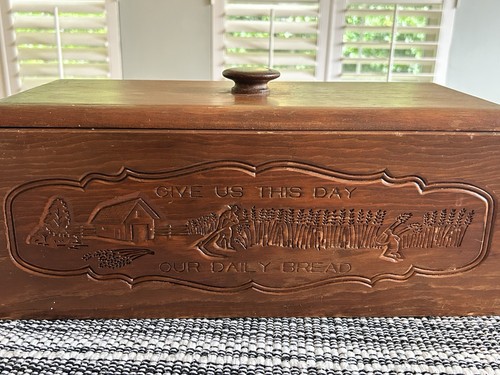 Vintage carved wooden bread - carved,