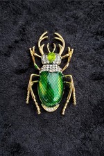 Gold Tone Green Beetle