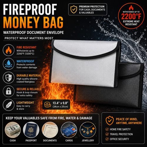 2200 fireproof money bag - 2200℉,