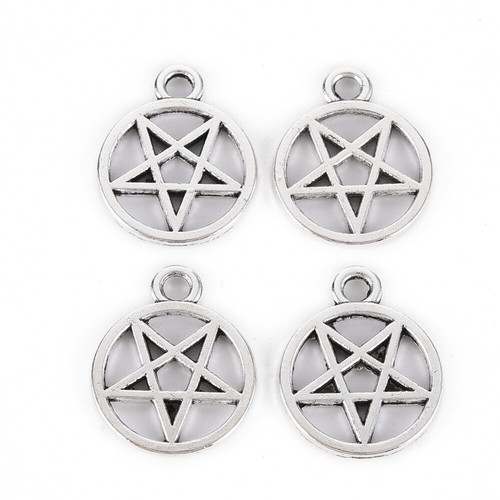 Tibetan silver charms inverted - charms,