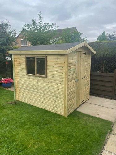 8x8 apex wooden garden shed - wooden,