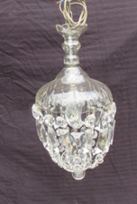 Vintage antique cut glass canopy pendant chandelier
