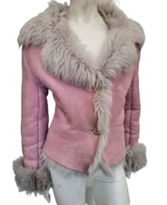Real Sheepskin Sheepskin Lady's Pink/ Lilac Jacket Sz 10 
