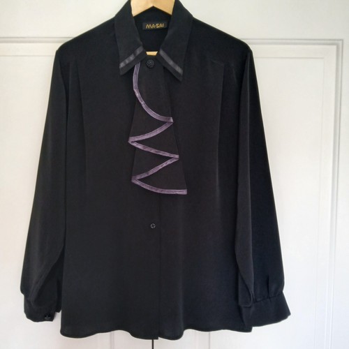 Black blouse with detachable - black,