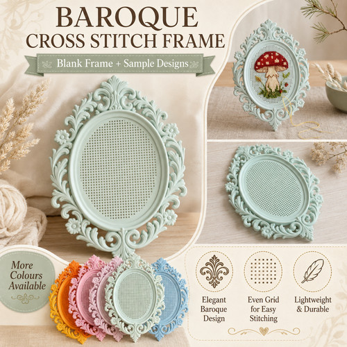Baroque cross stitch frame - baroque,