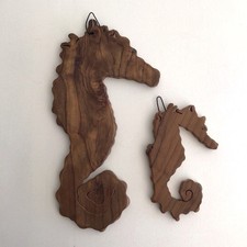 Wooden Pair of Seahorses Wall