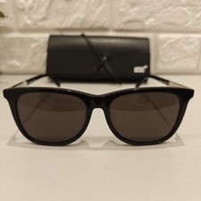 Mont blanc MB0017SA 001 56-17 150 Black Chrome Rectangular Sunglasses 