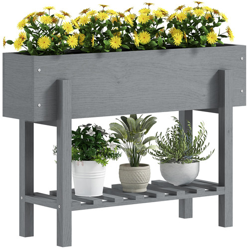 Shelving unit wooden raised - wooden,