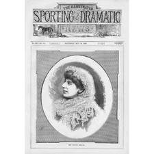 FRANCES DELAVAL Victorian Actress - Antique Print 1883