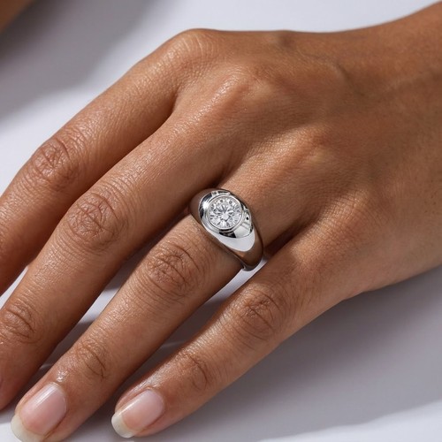Solitaire mens ring - solitaire,