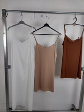 M&S Women's 3pcs Bundle Slips Size 14 White Beige Various Lengths Strappy New F2