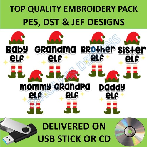 Christmas elf pes dst jef - pes,