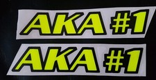 HELMET+MOTORCYCLE RACING YOUR NAME STICKERS DECAL TRACK FLUORESCENT YELLOW
