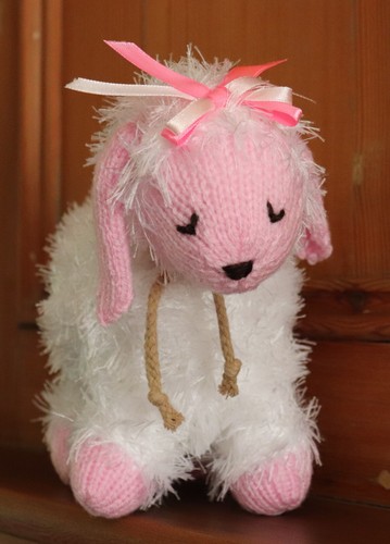 Hand knitted toy lamb - toy, soft