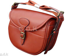 TANNED GUARDIAN LEATHER CARTRIDGE BAG, POUCH, FOR 100-125 SHELLS,GUN,HA075TANNED