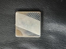 Vintage Art Deco “DAWN” Compact Powder Case – British Made – Silver Tone Metal