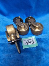 Set Of 3 Very Good Quality Vintage Brass furniture Castors 38mm Wheel Diameter 