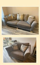 Grey 3 Seater Sofa + Cuddle